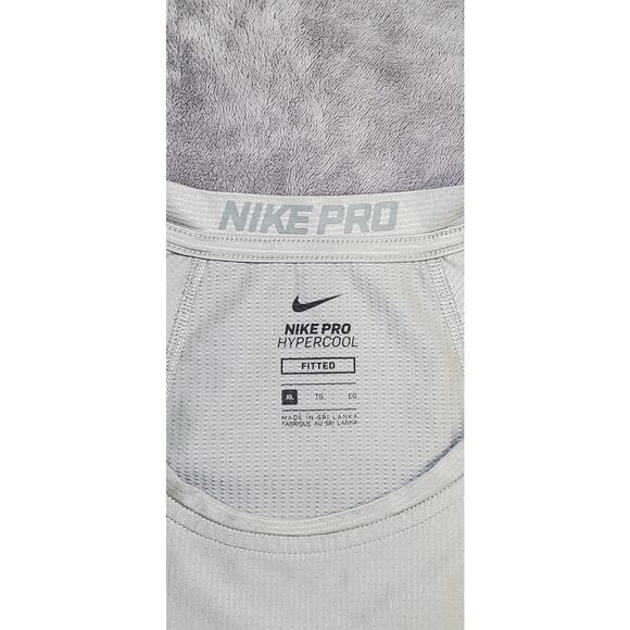 Nike Shirt Mens Sz XL Gray Fitted Hypercool Pro Dri FIT Gym Workout Tank Top C14 - Picture 4 of 9